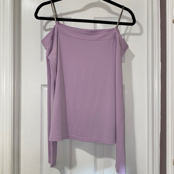 INC Purple Long Sleeve Off the Shoulder Top - LARGE - NWT - Picture 1 of 4